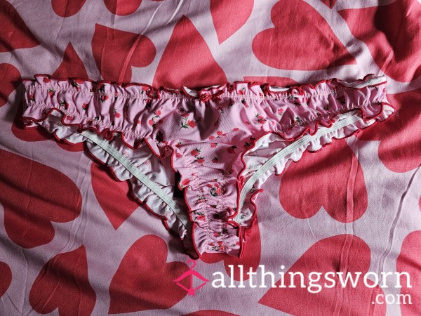 Super Cute Frilly Cotton Pants - Flor*l PINK