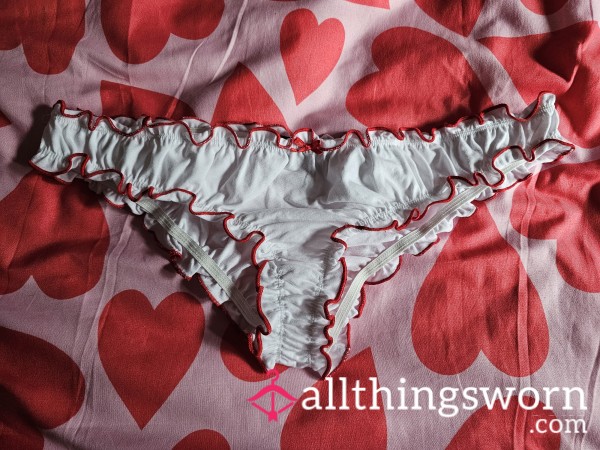 Super Cute Frilly Cotton Pants - WHITE