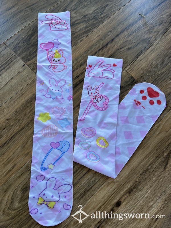 Super Cute Kawaii Print Thigh High Nylon Socks😍☺️💕🌸