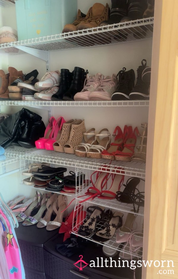 Super FUN Shoe Collection—-💯😘💋😍 Come Check Out My Heels, Sneakers, Flip Flops, Flats, Slides, Sandals, Slippers—-boots!! This Is Just A Little P**k—-there’s Much More To See!! 💯💋😍🔥