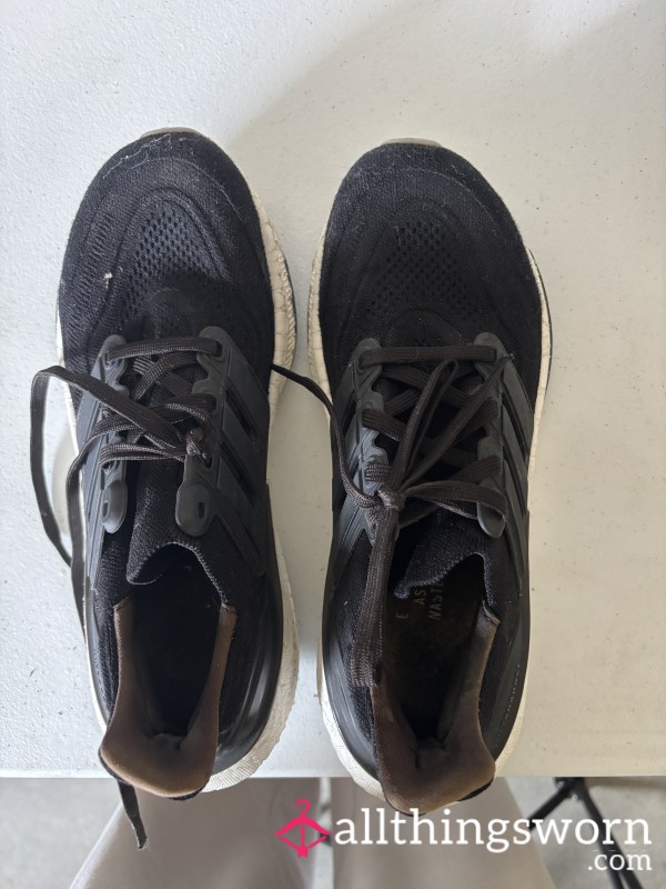 Super Old And Sweaty, Gross, Black Adidas Sneakers!