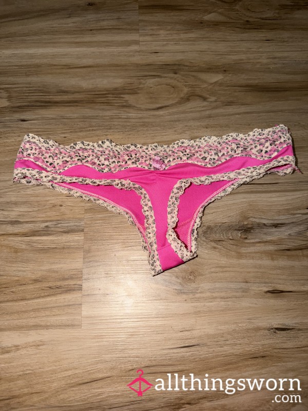 💖🐆 Super Old Hot Pink & Cheetah Thongs 🐆💖
