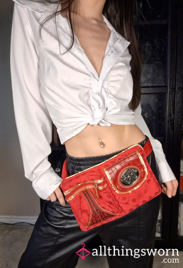 ❤️Old Y2K Roca Wear Vintage Red Bag Belt Purse Side Bag Well Worn Ripped Signs Of Wear Hand Bag Accessory Japanese Asian Gym Girl Athletic Slim Thick Tattooed Fitness Model Personal Trainer