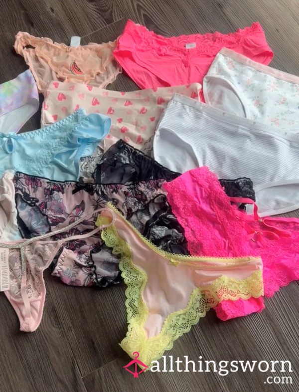 SUPER S**y, CUTE—-and Girly Full Coverage And More Panties—-just A FEW!! 💯💋😍🥵 Your Pick—-all Are Available Except For The Tye Dye—-💯😍💋🥵