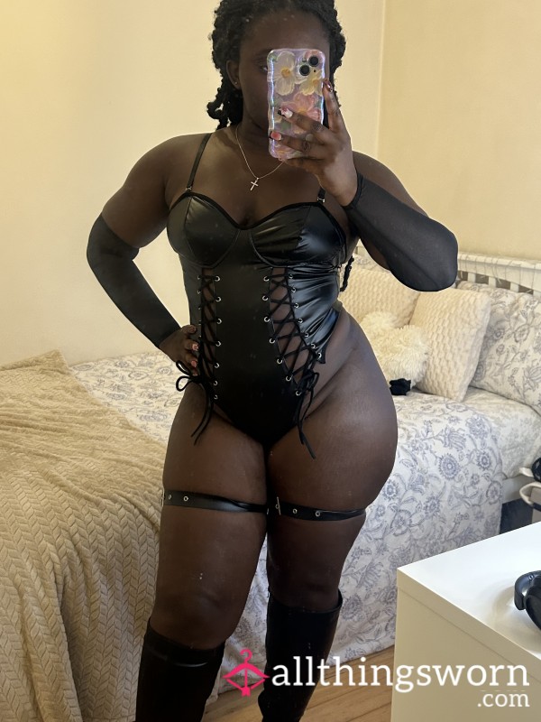 Super S**y Leather/pvc One Piece Set 🖤💦