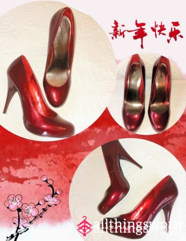 👠Super Shiny👠Super S**y👠SZ12W👠 Red Pumps👠