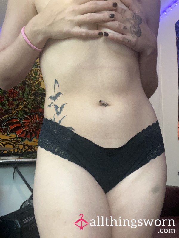 Super Soft Black Panties With Lace Sides