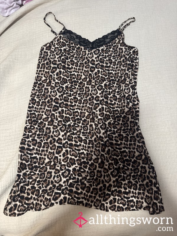 Super Soft Four Day Worn Cheetah Print Nightgown