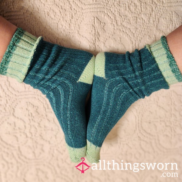 Super Soft, Green Slouch Crew Socks