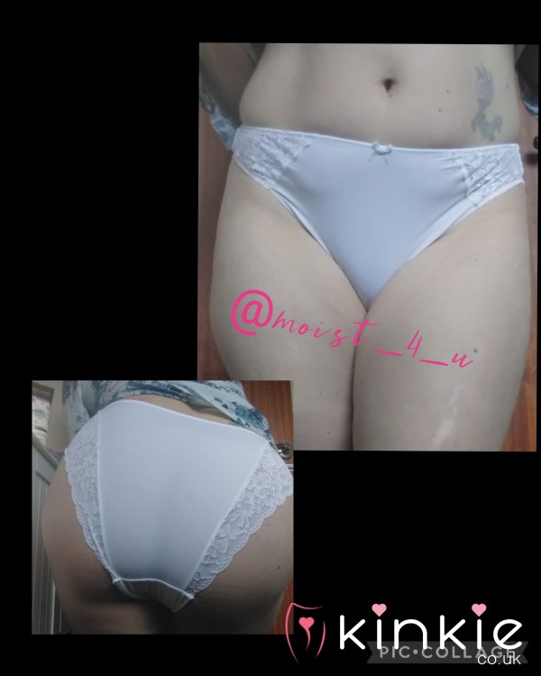 Super Soft White Cotton Full Brief Ribbed/lace Trim £20-48 Hrs Wear
