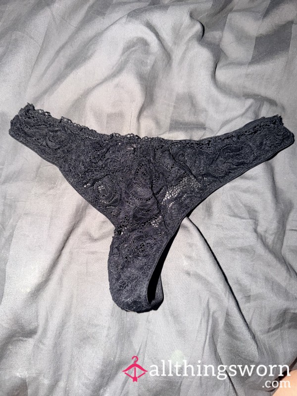 Super Sweaty Black Boux Avenue Thong 🖤😈