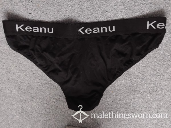 Super Sweaty Men's Keano Black Briefs Size L Worn By Bf