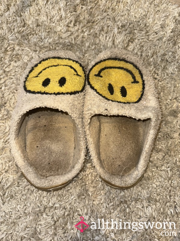 Super Worn, Smelly Old, Smiley Face Slippers