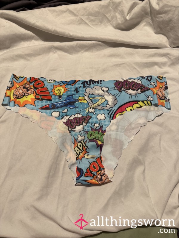 Superhero Cartoon Panties (Light Blue)