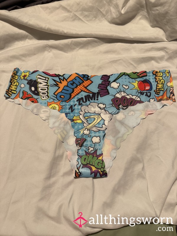 Superhero Cartoon Panties (Light Blue)
