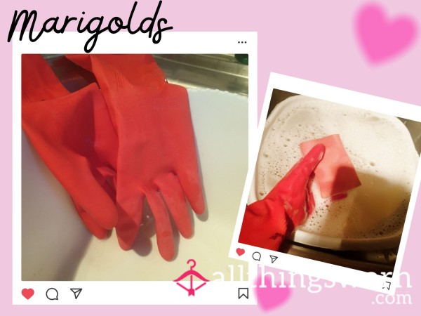 ❤Superwoman Red Marigold❤ Washing Up Gloves – Medium
