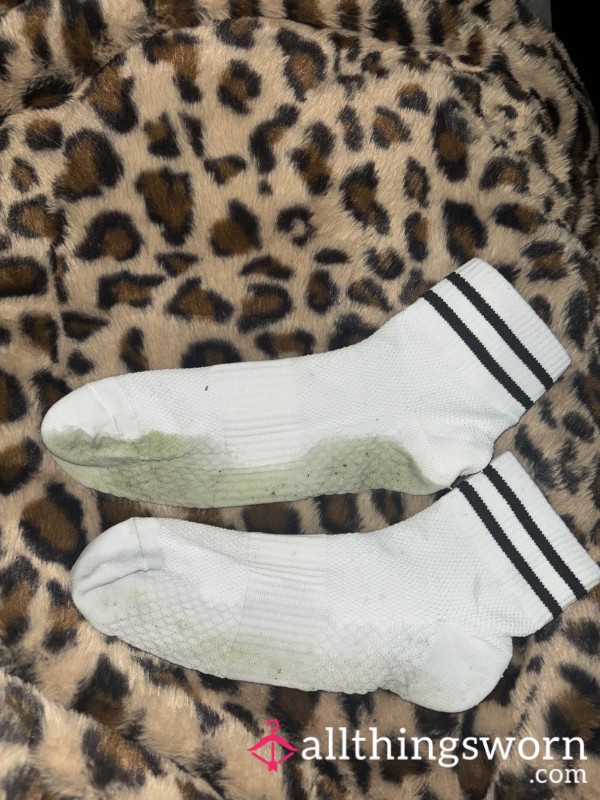Supper Stinky Sock’s. Worn For My 12 Hour Shift As A Nurse And For A Dog Walk In My Super Sweaty Wellies. You Will Be Lucky To Own These.