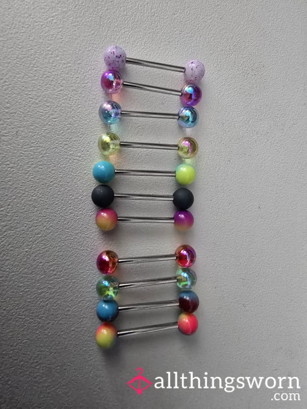 Surgical Steel Acrylic Tongue Bar 😛
