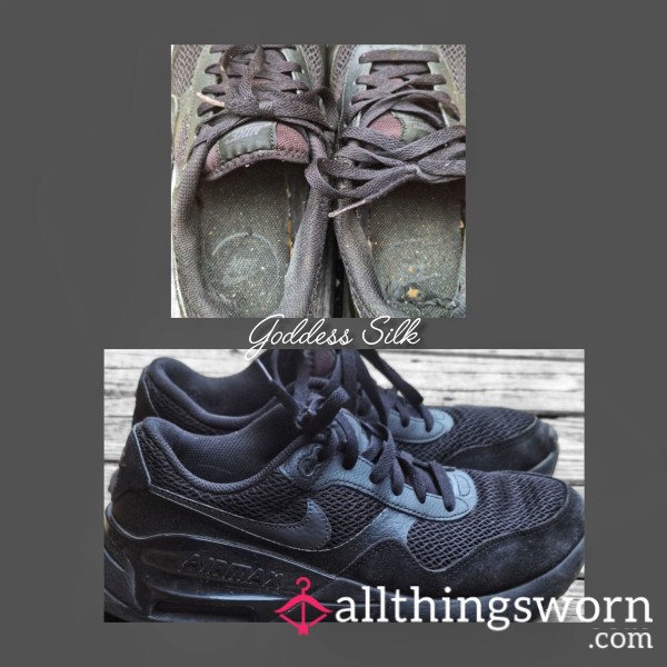 Sweat And Grind- 🖤Dirty Worn Black Nike  Air Max Sneakers