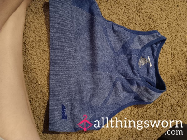 Sweat Me Up – Worn Blue Seamless Gym Crop