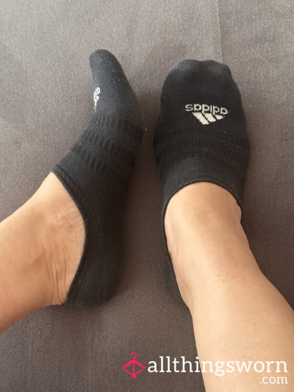 🖤 Sweat-soaked Adidas Socks — Post-workout Intensity