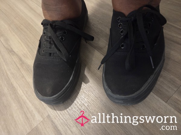 Sweat-Soaked Black Trainers – Gym Grind & Festival Wearing