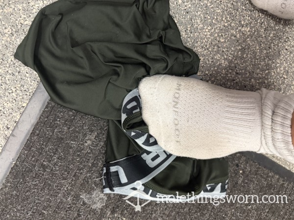 Sweat Soaked Under Armour Compression Shorts