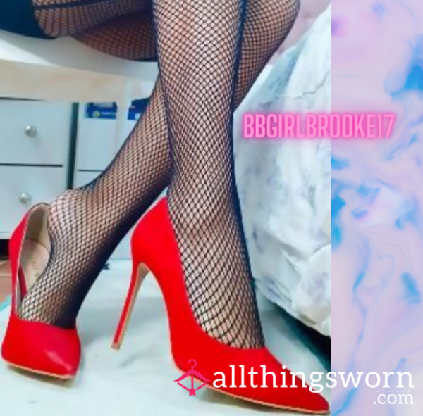 Sweat-Stained Work Heels🖤💋 Free Pair Of Stockings Included ;) ❤