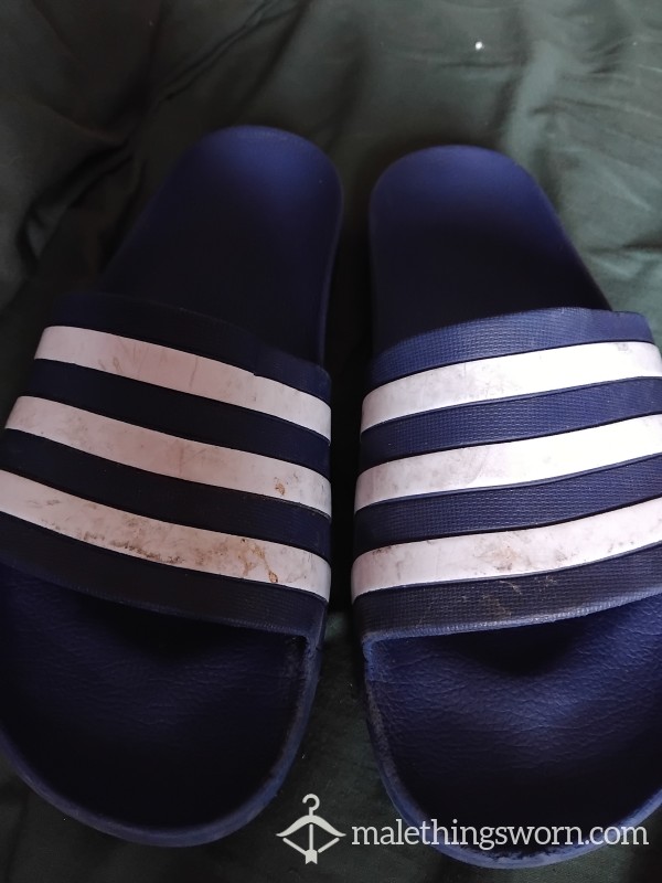 Sweaty Addidas Sliders