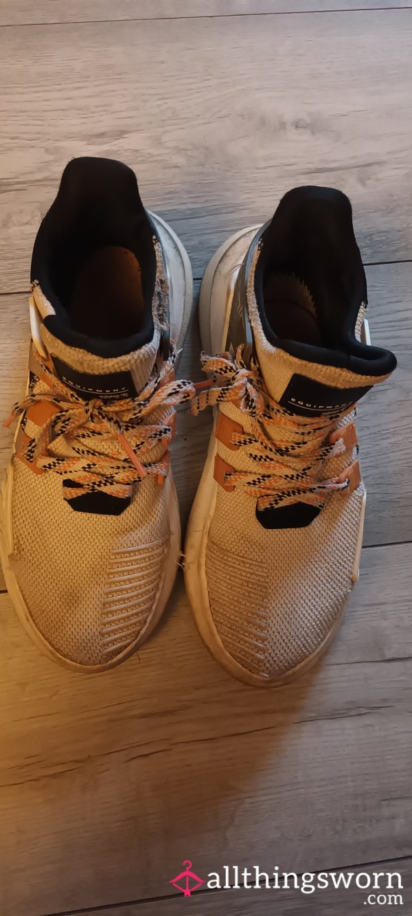 Sweaty Adidas Gym Trainers – Filthy, Torn & Well-Loved 👟💦