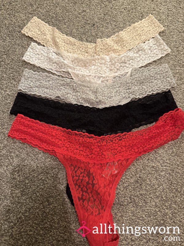 🍦 Worn Lace Thongs 🍦