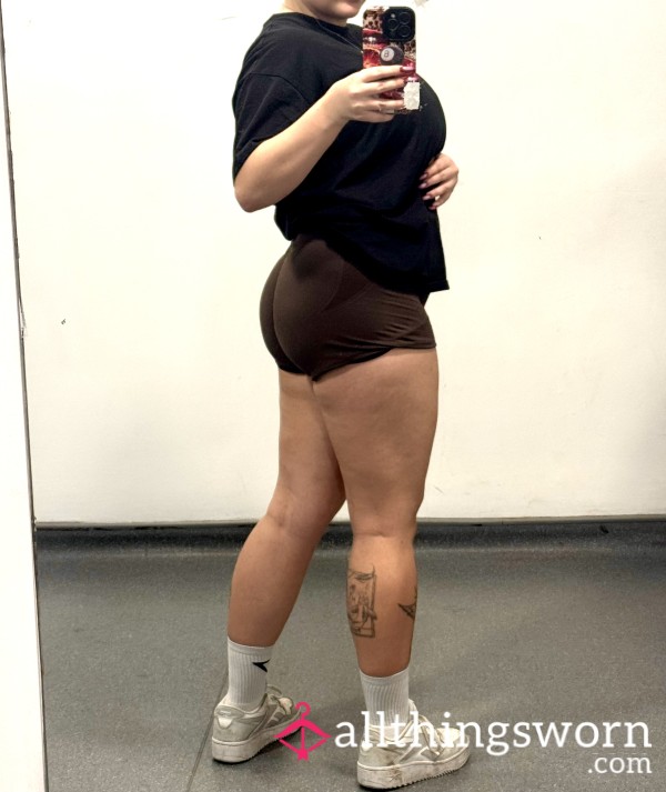 Sweaty And Salty Brown Gym Shorts🤎💦