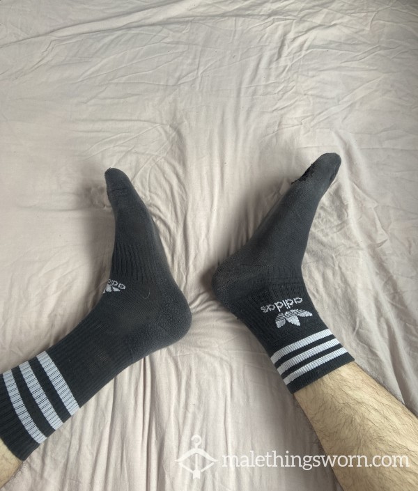 Sweaty Black Adidas Socks