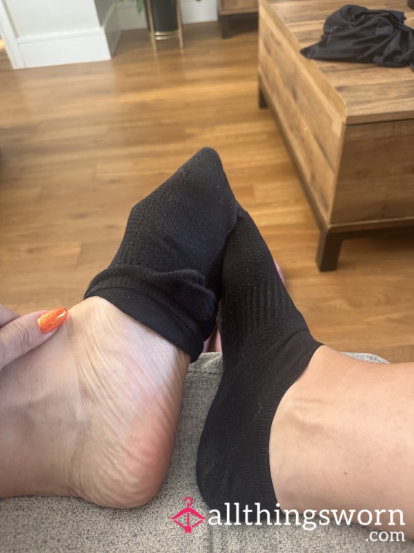 Sweaty Black Ankle Socks