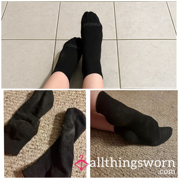 Sweaty Black Ankle Socks-Size 11