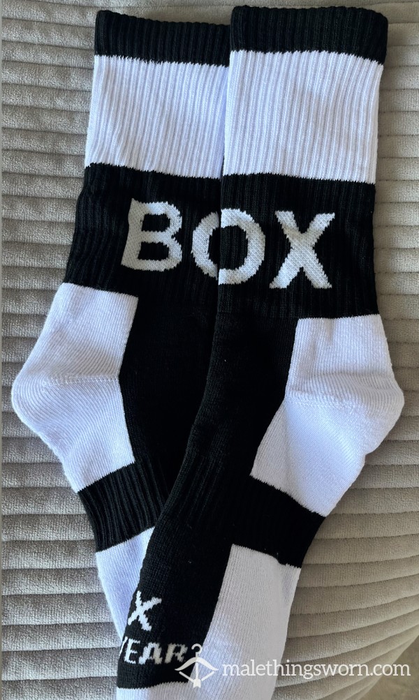 Sweaty Black BOX Crew Socks