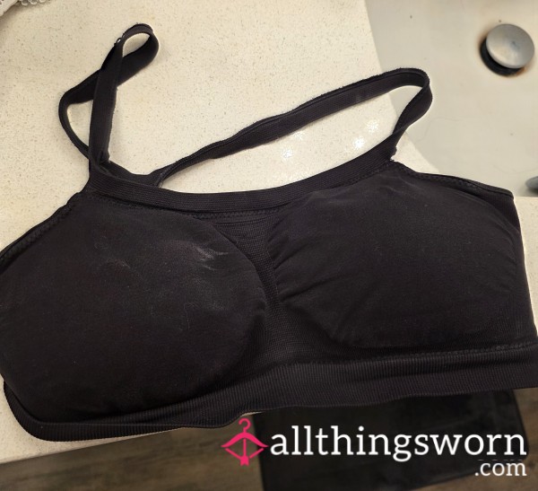 Sweaty Black Sports Bra