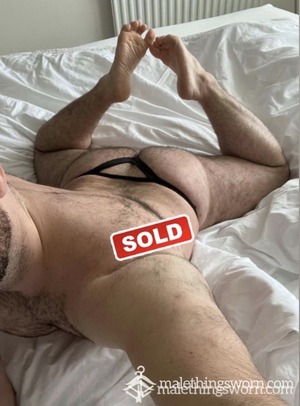 (SOLD)Sweaty Black Thong