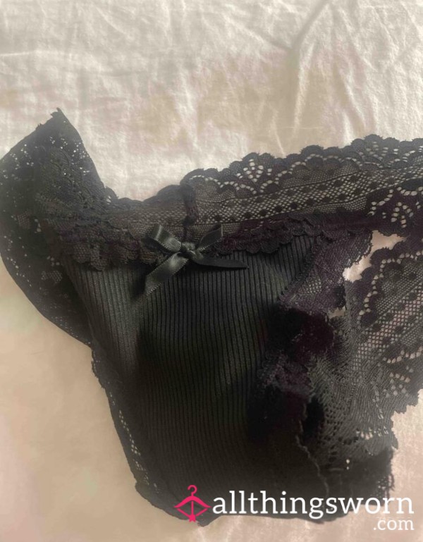 Sweaty Black Thongs