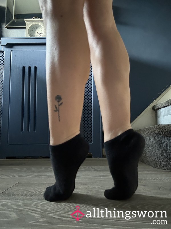 Sweaty Black Trainer Socks 48hr Wear 🧦