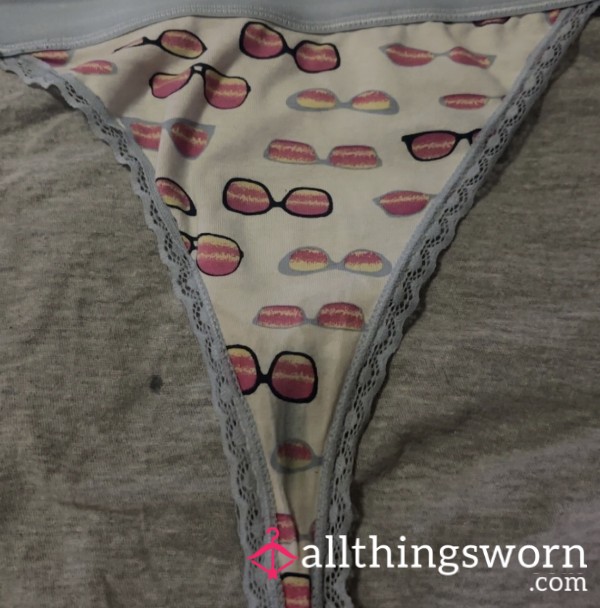 Sweaty Blue/white Sungla**es Thong