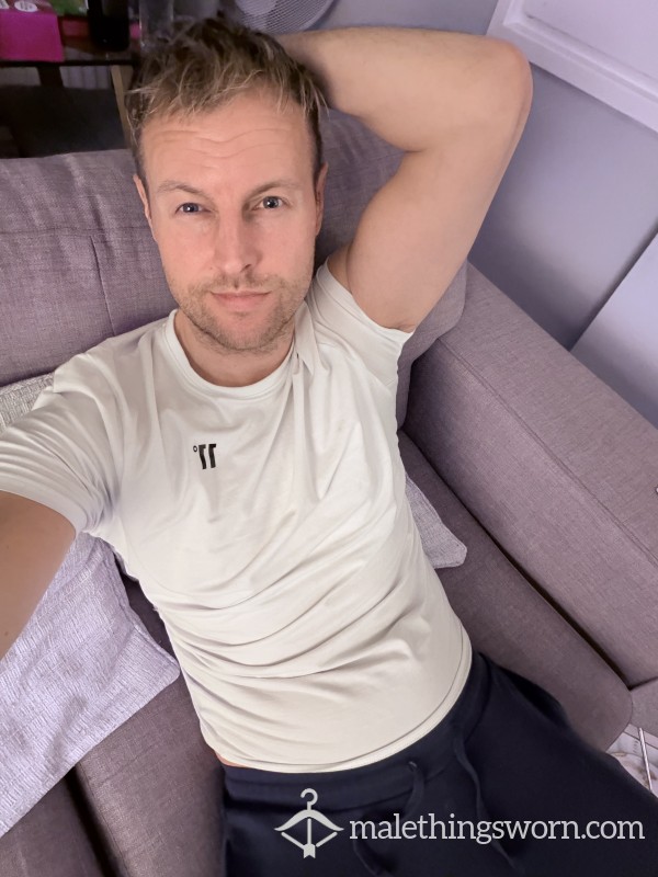 Sweaty BO Muscle Fit White Gym T Shirt