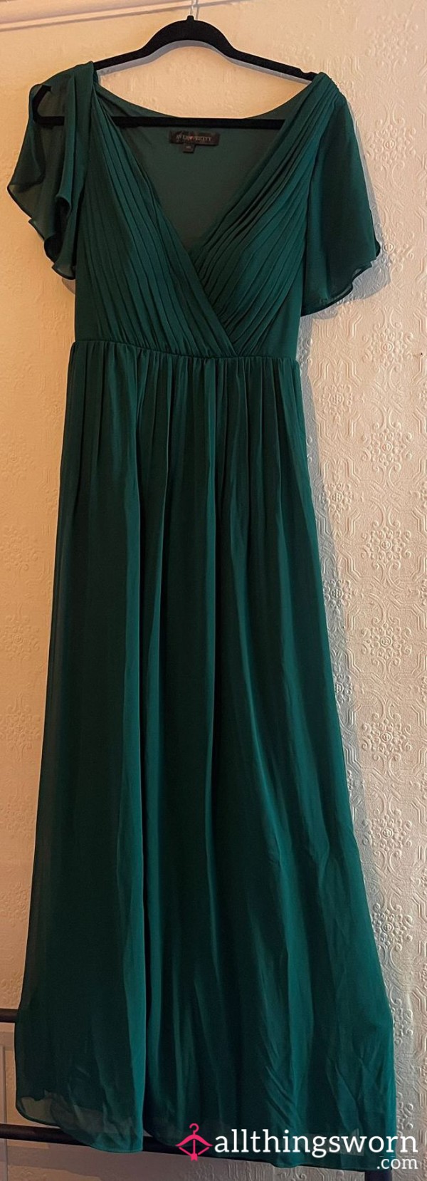 Sweaty Bridesmaid Dress - Green Flowy Dress, Unwashed