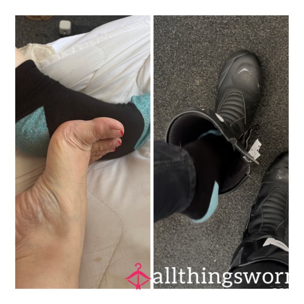 Sweaty Cheesy Socks Worn On A Motorcycle Ride In The Hot Sun
