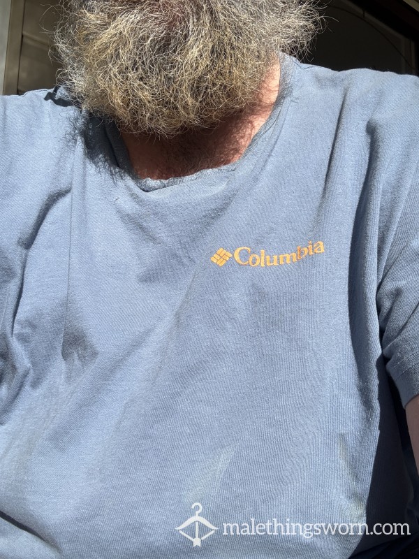 Sweaty Columbia T-shirt Worn For One Week At The Gym