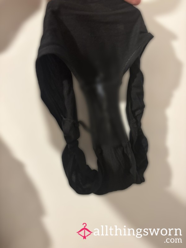 Sweaty, Cream-Soaked Black Panties – Worn For You