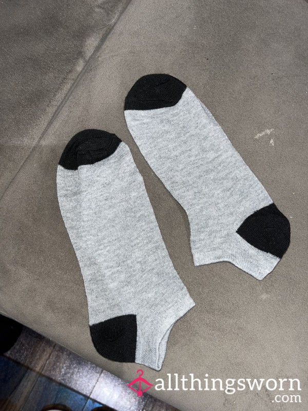 Sweaty Custom Black And Grey Socks Size 8