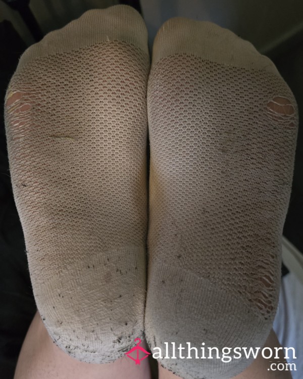 Sweaty Dirty Ripped Mesh Socks 😘