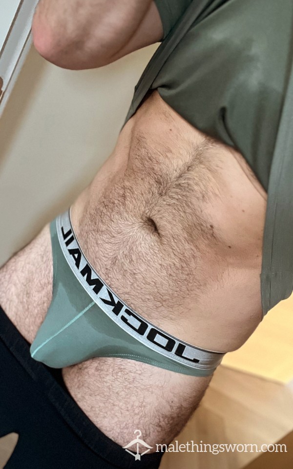 Sweaty Green Jockmail Briefs