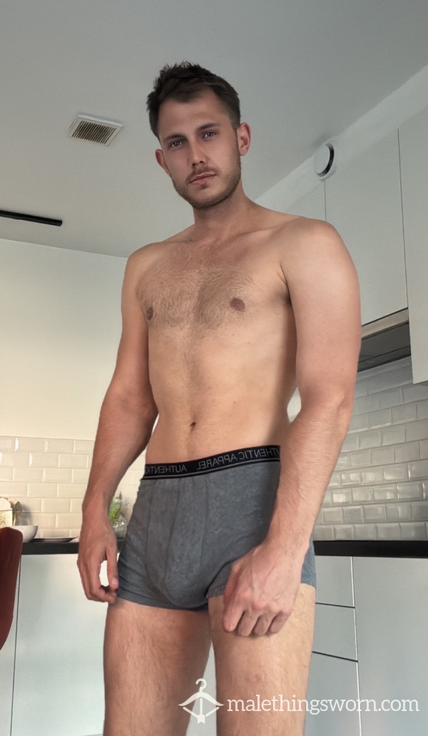 Sweaty Grey Gym Boxer Briefs